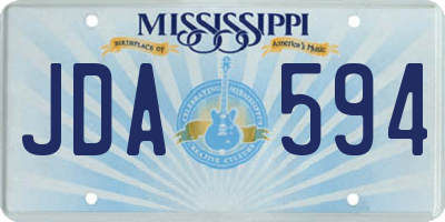 MS license plate JDA594