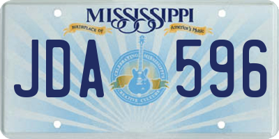 MS license plate JDA596