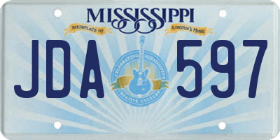 MS license plate JDA597