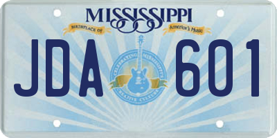 MS license plate JDA601
