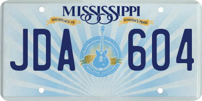 MS license plate JDA604