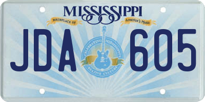 MS license plate JDA605