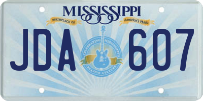 MS license plate JDA607