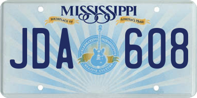 MS license plate JDA608