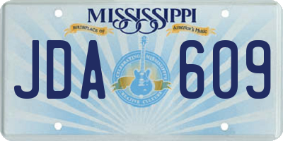 MS license plate JDA609