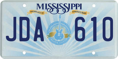 MS license plate JDA610