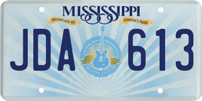 MS license plate JDA613