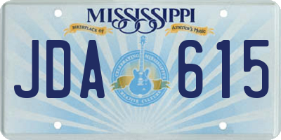 MS license plate JDA615