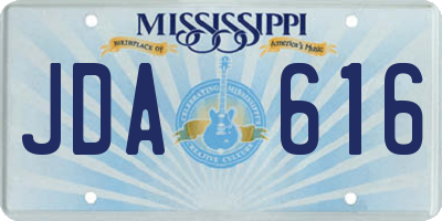 MS license plate JDA616