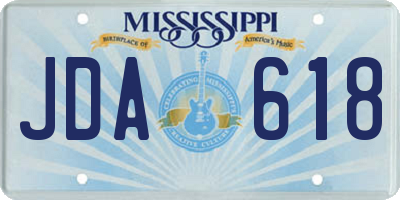 MS license plate JDA618