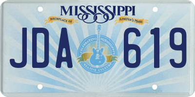 MS license plate JDA619