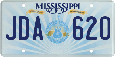 MS license plate JDA620