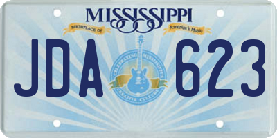 MS license plate JDA623