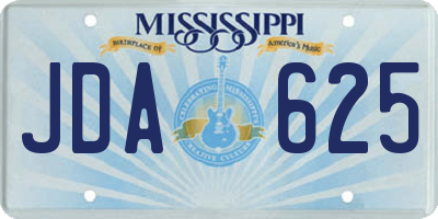 MS license plate JDA625