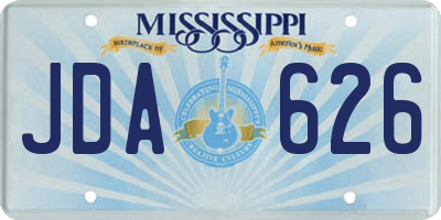 MS license plate JDA626