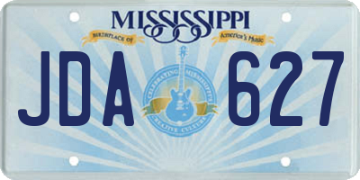 MS license plate JDA627