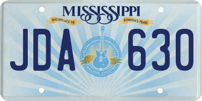 MS license plate JDA630