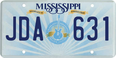 MS license plate JDA631