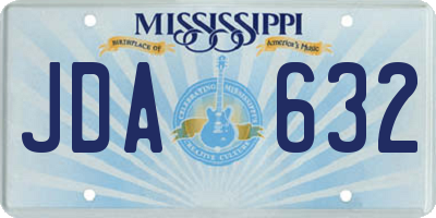 MS license plate JDA632