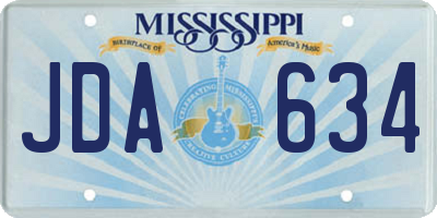 MS license plate JDA634