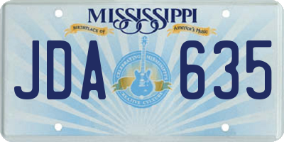 MS license plate JDA635