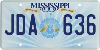 MS license plate JDA636