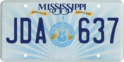 MS license plate JDA637