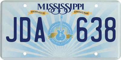 MS license plate JDA638