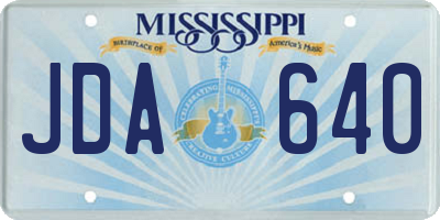 MS license plate JDA640