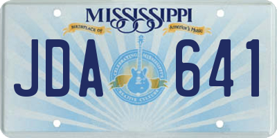 MS license plate JDA641