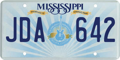 MS license plate JDA642