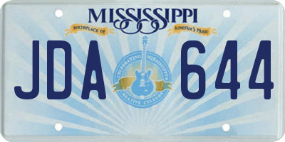 MS license plate JDA644