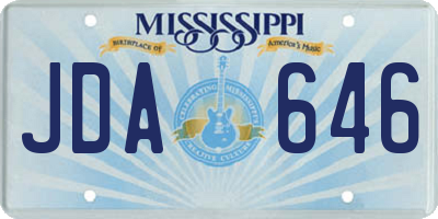 MS license plate JDA646