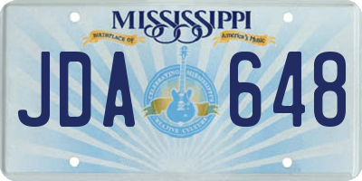 MS license plate JDA648