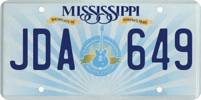 MS license plate JDA649