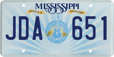 MS license plate JDA651