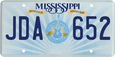 MS license plate JDA652