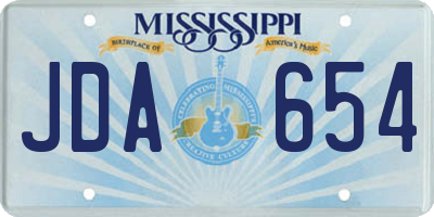 MS license plate JDA654
