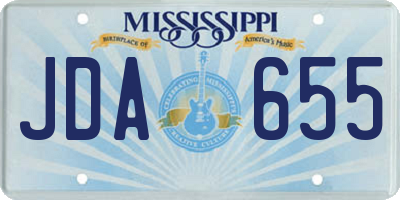 MS license plate JDA655