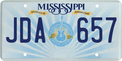MS license plate JDA657
