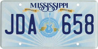 MS license plate JDA658