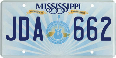 MS license plate JDA662