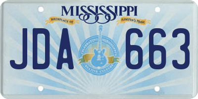 MS license plate JDA663