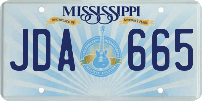 MS license plate JDA665