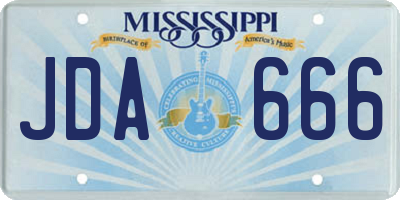 MS license plate JDA666