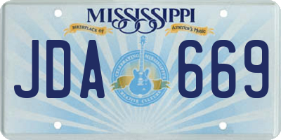 MS license plate JDA669