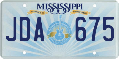 MS license plate JDA675