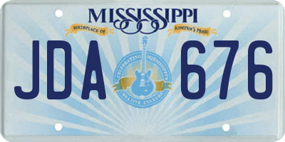 MS license plate JDA676