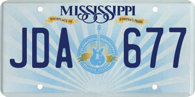 MS license plate JDA677