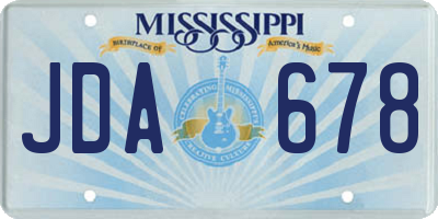 MS license plate JDA678